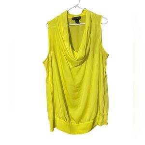 Lane Bryant Sleeveless Cowl Neck Top Women’s 18/20 Neon Yellow Comfort Blouse